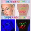 6 Stück Neon Fluoreszierender UV Glow Eyeliner, Wasserdichter Langanhaltender Bunter Flüssiger Augen-Eyeliner, Rave Party Halloween Make-up Werkzeuge