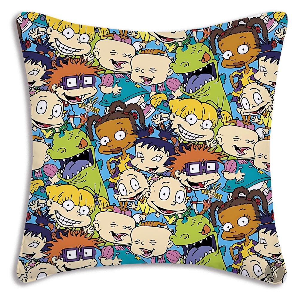 Cartoon Funny R-Rugrats Pillow Covers Cartoon Sofa Decorative Home Double-Sided Printing Short Plush Cute Cushion Cover