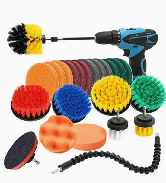 22-Piece Electric Drill Brush Set for Cleaning and Polishing: Stain Removal for Kitchen, Bathroom, and Car.
