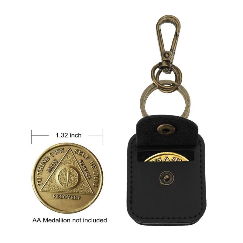 Elegant Leather Ring Holder Keychain Practical Leather Keychain with Pouch Essential Accessory for Active Lifestyles