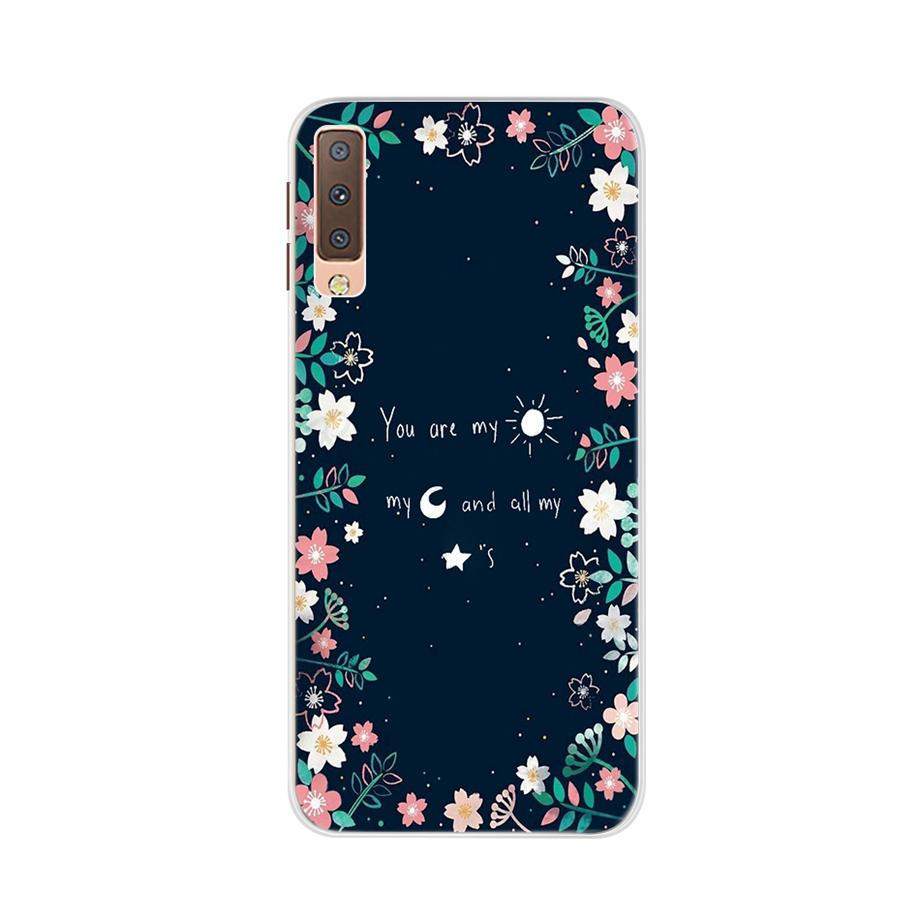 for Samsung A7 2018 Case Soft Silicone Back Cover Cute Cartoon Phone Case For Samsung Galaxy A7 A 7 2018 A750 A750f Case Bumper