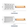 Stainless Steel Cheese Grater Handheld Non-Slip Cheese Grater Flat Quickly Wooden Handle Lemon Zester for Kitchen Accessories