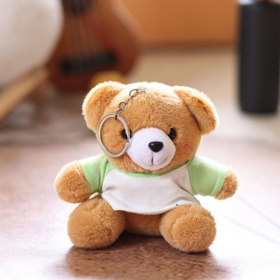 Doll Keychain Plush Pendant Bear T-Shirt Design Lightweight Key Holder Easy to Carry Keychain Backpack Accessories