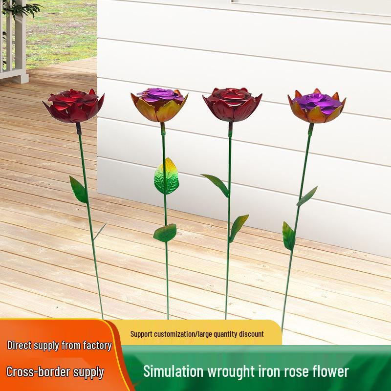 Ornements de Jardin de Roses en Fer Forgé pour la Décoration de Balcon et de Cour