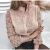 Hot-selling Shirt New Solid Color Lace V-neck Cardigan Women's Shirt