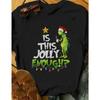 Christmas Cartoon Green Fur Monster 3D Printed Women's Short Sleeve Tees Top Kids Girl Casual Pullover