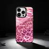 Fashion Pink Leopard Print Phone Case For iPhone 17,16,15,14,13,12,11 Plus,Pro Max,XS,Colored silver phone case