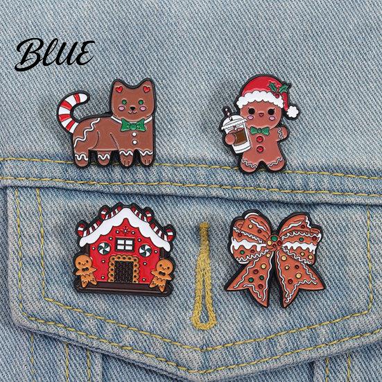 Enamel Brooch Pin Gingerbread Man Design Lapel Glaze Bright Color