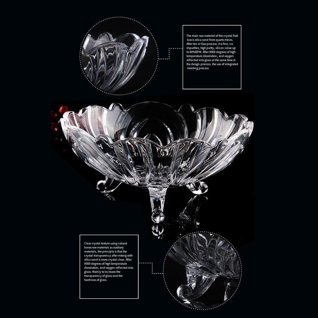 Crystal Glass Fruit Bowl Versatile Addition To Dining Table Modern Living Room Glass Fruit Bowl