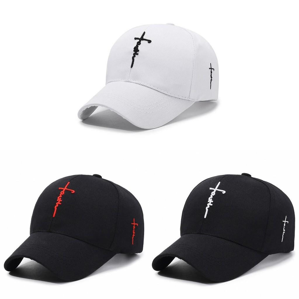 English Embroidered Cross Baseball Cap Adjustable Peaked Caps Protection Sun