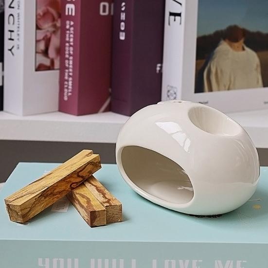 Ceramiczny palnik kadzideł Palo Santo Biały uchwyt na szałwie Nowoczesny biały mini pojemnik na kadzidełka aromaterapeutyczne joga medytacja dekoracja stołu prezent na festiwal
