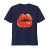 Red Kiss Lips T Shirt vintage Washed Breathable fashion streetwear Stylish Comfortable graphic Soft Unisex homme