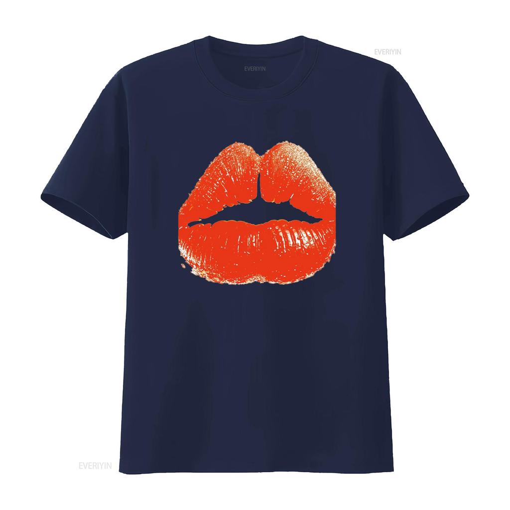 Red Kiss Lips T Shirt vintage Washed Breathable fashion streetwear Stylish Comfortable graphic Soft Unisex homme