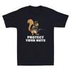 Protect Your Nuts Funny Squirrel Holding The Gun Meme Novelty Unisexs Tshirt Tee