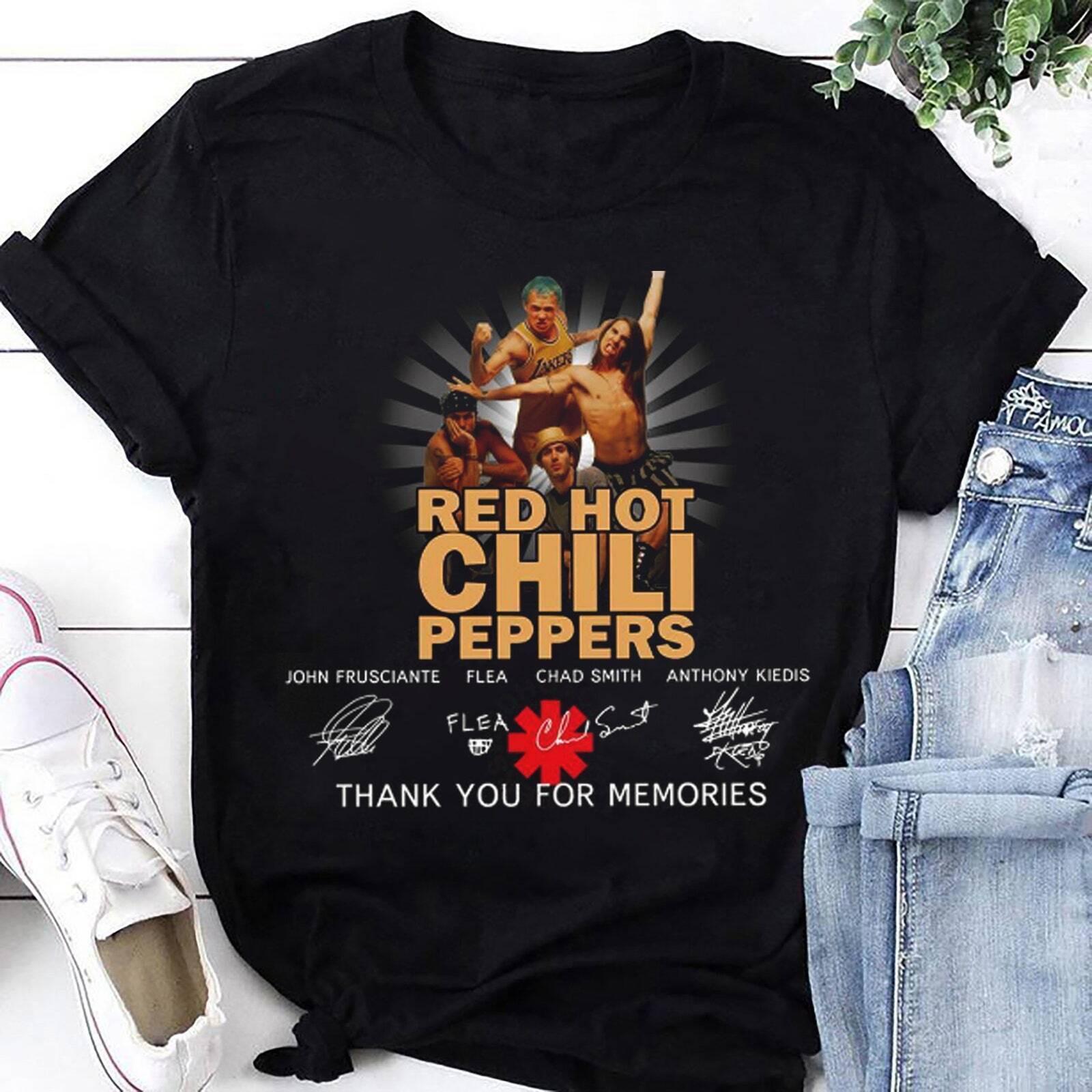 Red Hot Chili Peppers Band Signatures T-Shirt Mens Womens Tees Top, Red Hot Chili Peppers 2024 Tour T 2XL