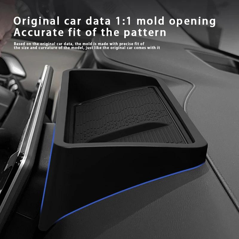 For BYD Yuan UP 2024-2025 Central Control Navigation Behind Screen Storage Box Dashboard Organizer Non-slip Tray Car Accessories