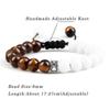 Trendy White Men Beads Bracelet Handmade Natural Tiger Eye Lava Stone Onyx Strand Adjustable Bracelets Women Yoga Energy Jewelry