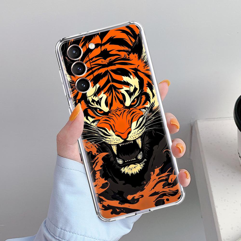 Handyhülle für Samsung Galaxy S26 S25 S24 S23 S22 Ultra S20 S21 FE 5G Plus Weiche Klare Hülle Cooles Tier Tiger Löwe