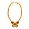 Maillard Glass Inlaid Diamond Butterfly Necklace: European & American Retro Niche Design for Women.