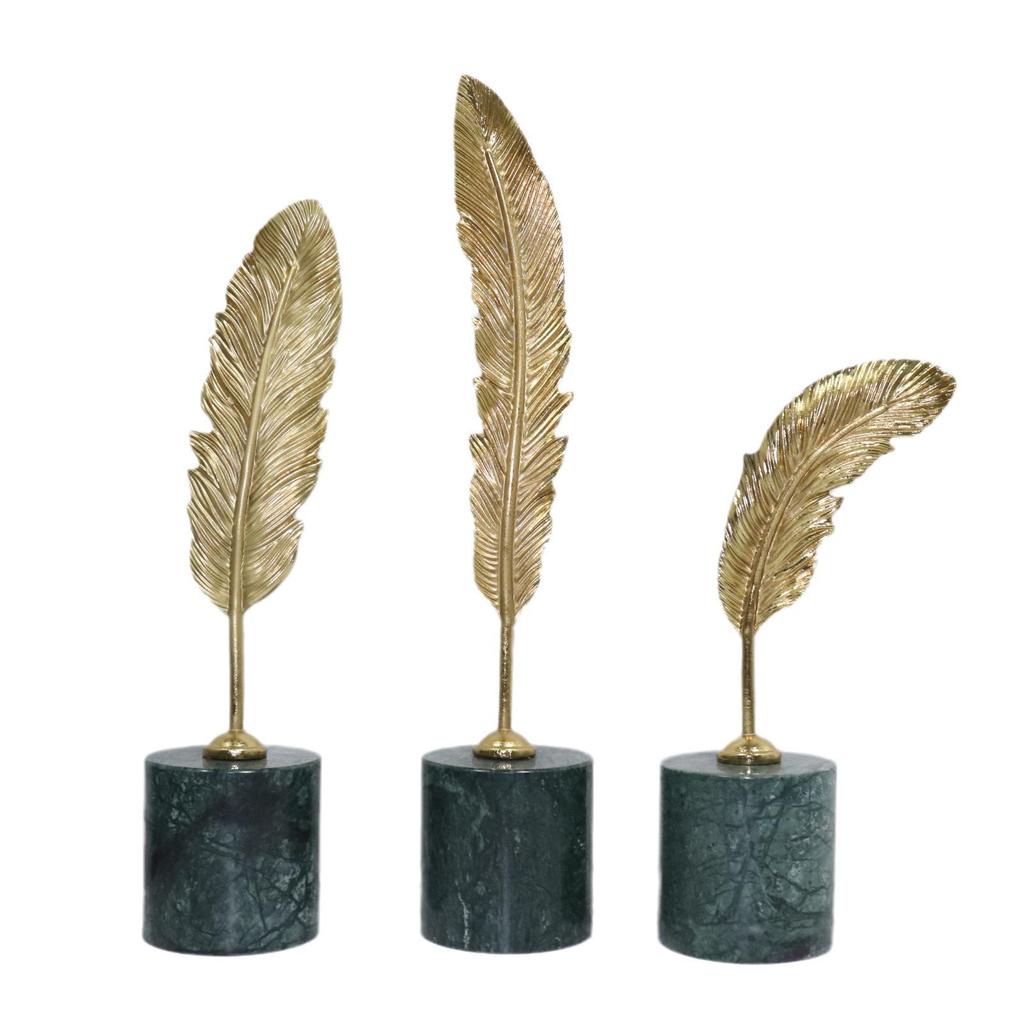 European Post-Modern Hotel Villa Leaf Art Desk Ornament - Light Luxury Home Decoration