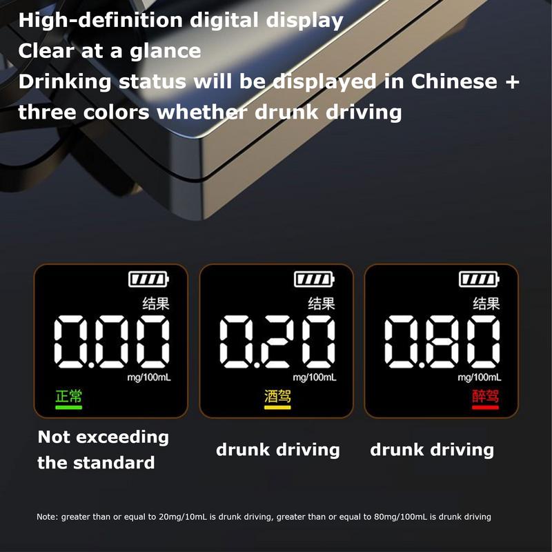 Digital Alcohol Tester USB Charging Professional Alcohol Detector Breathalyzer Breath Alcohol Tester For Drunk Driving Testing