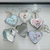 Korean Instagram Style Cute Cartoon  Love Portable Mirror Bag Pendant Makeup Portable Keychain Gift For Girlfriend