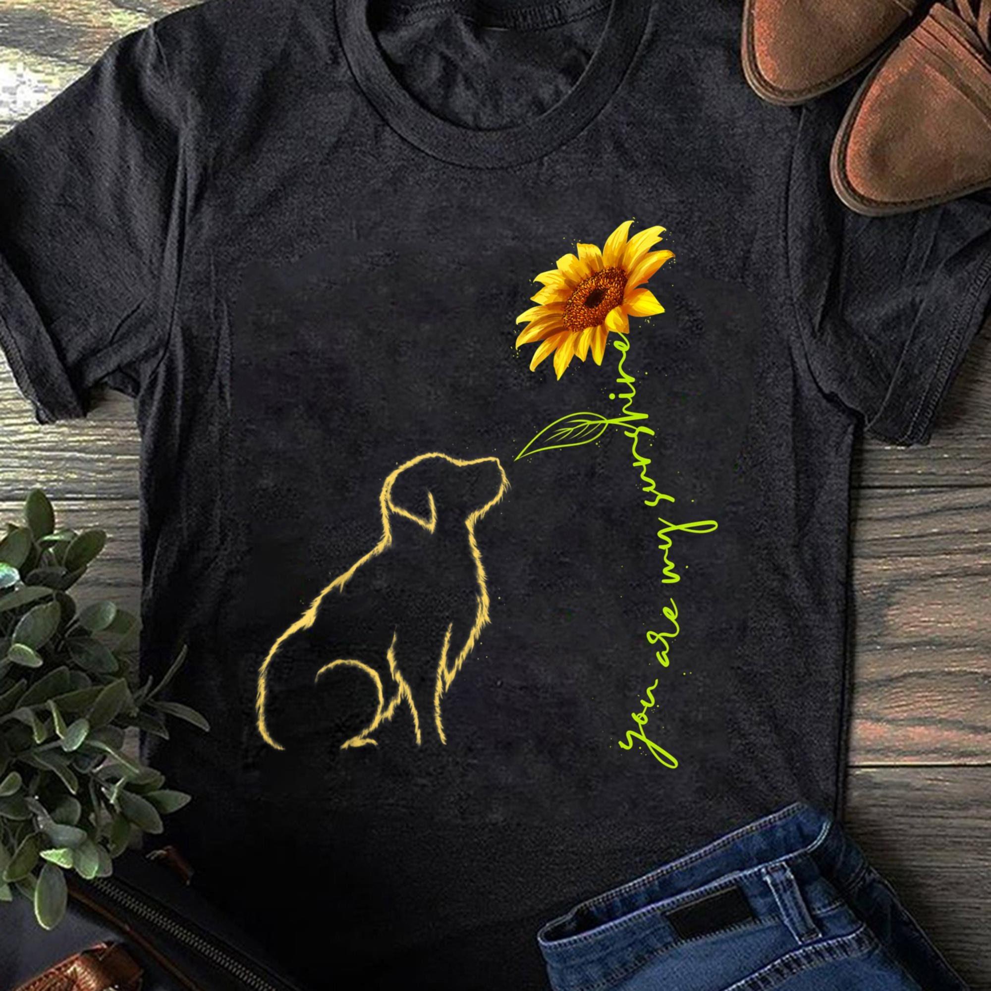 Dog Lover Owner Sunshine Golden Retriever Funny Dog Women T Shirts Cotton Tops S чёрный