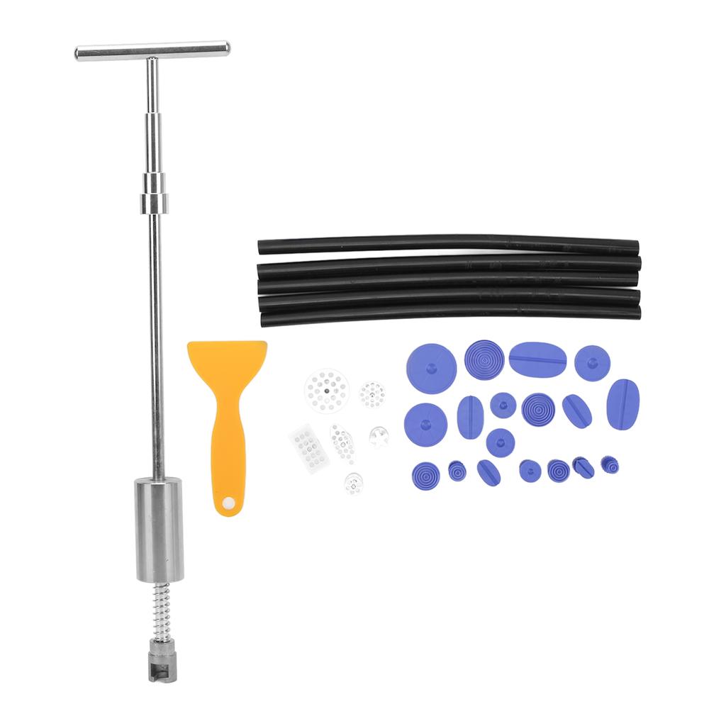 33pcs set Paintless Dent Removal Puller T Bar with Pulling Tabs Scraper for Auto Car Body Damage Repair