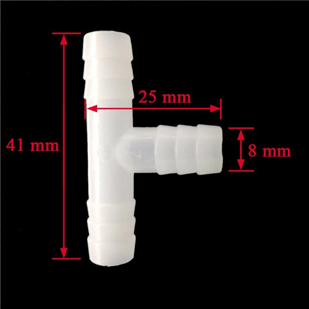 50 Pcs Tee Tube Outside Diameter 8mm Chicken Rabbit Quail Doves Pets Poultry Nipple Drinker Hose Connector