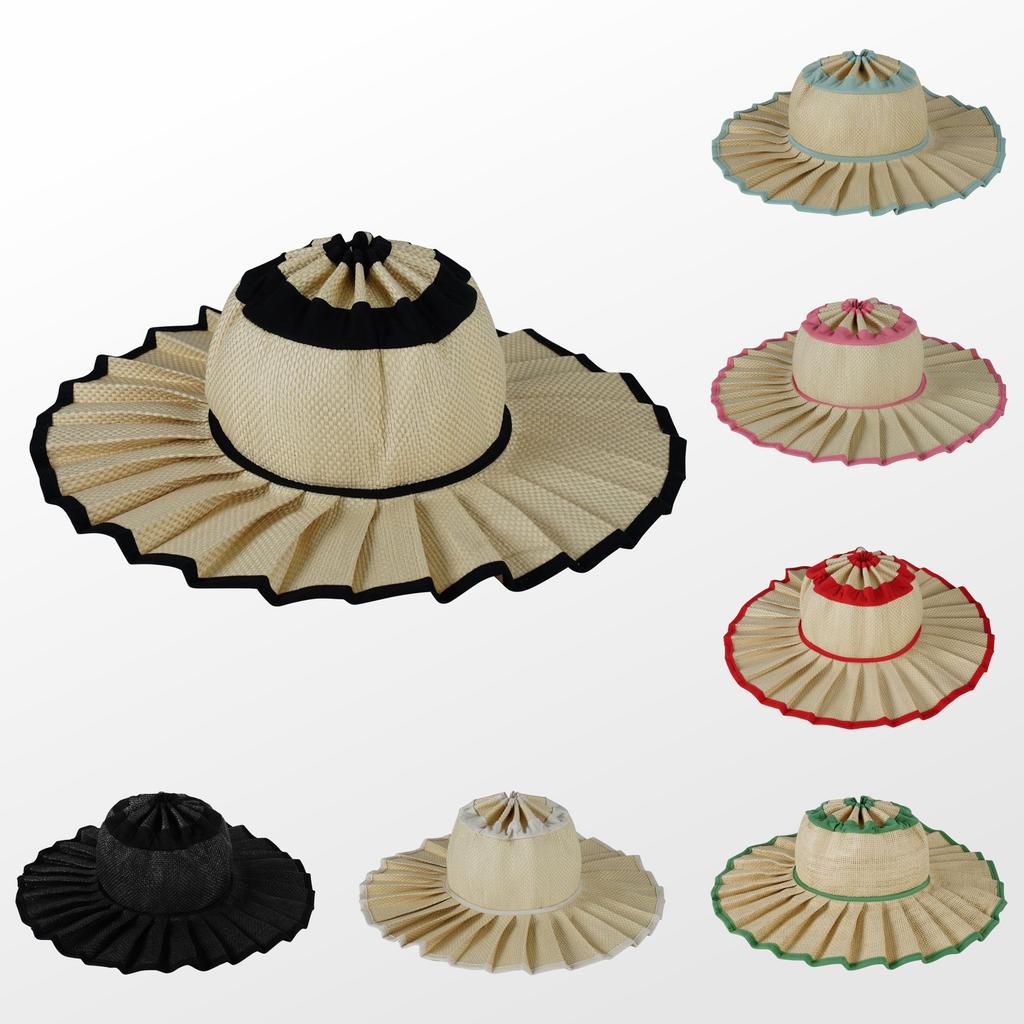 S/M/L/XL Spring Summer Casual Plaid Wide Brim Sun Hats for Women Men Outdoor Sunshade Hat Foldable Straw Hat  Sombrero Hombre