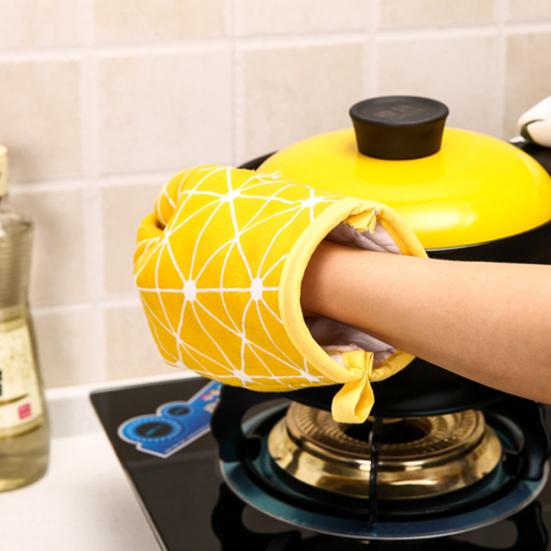 Kuchyňská žáruvzdorná bavlněná rukavice držák na hrnec do trouby pečení BBQ vaření chňapka