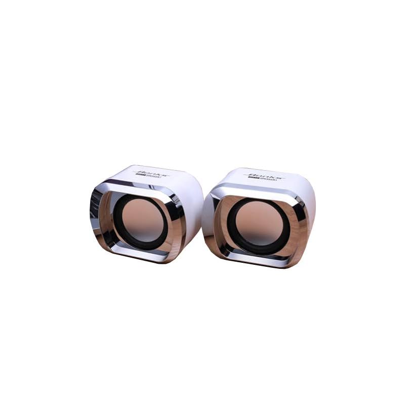 

PC speakers USB stereo small size compact loud volume Smartphone computer fashionable 6W high power (white)