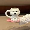 Bear puppy ceramic mug, household drinking cup, office coffee cup, birthday gift, couple cup