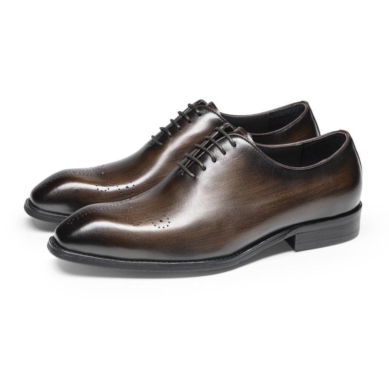 Vintage Italian Mens Wedding Dress Shoes Genuine Leather Handmade Brogue Wingtip Oxford Shoes Black Brown Formal Shoes for Men