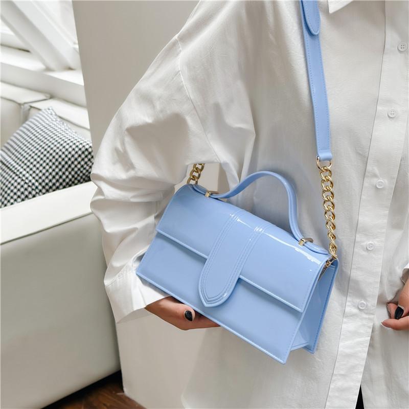 225 summer new solid color jelly bag simple portable shoulder oblique span women's bag underarm mail carrier versatile small bag