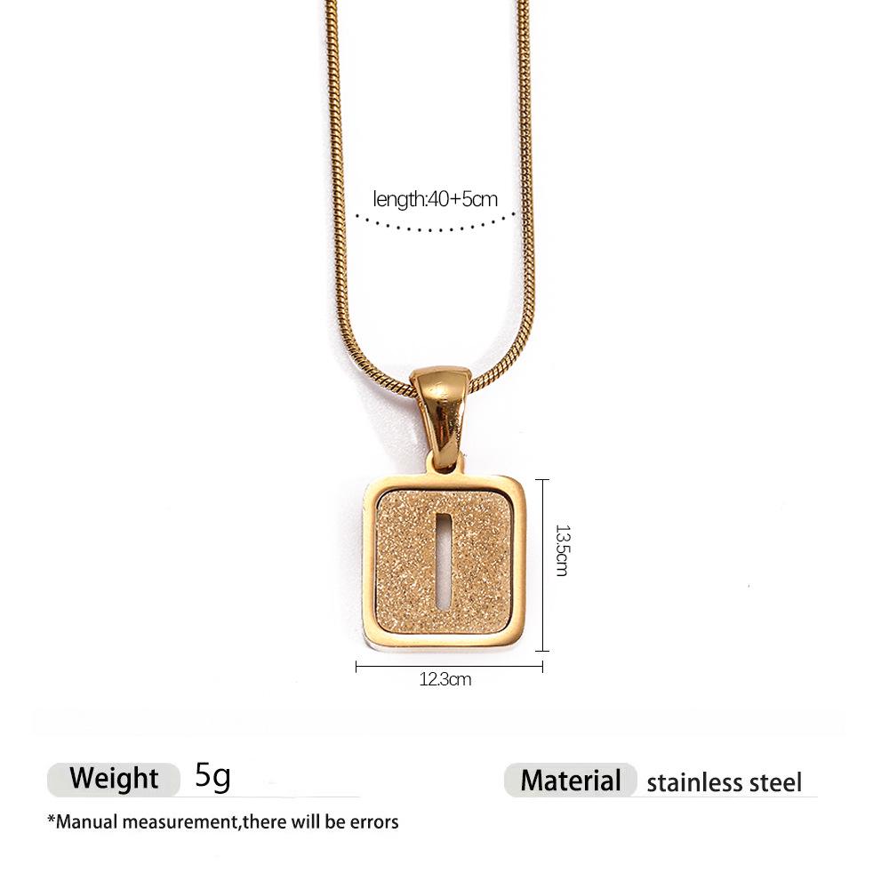 Stainless Steel Electroplated 26-Letter Pendant Necklace with Round Snake Chain