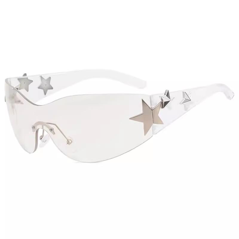 Five-pointed Star Frameless Sunglasses For Women TrendyGirls Retro Sun Visor Stylish UV Protection