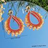Bohemia Crystal Beaded Earrings Crystal Pendant Earrings  Summer Party Jewelry Accessories