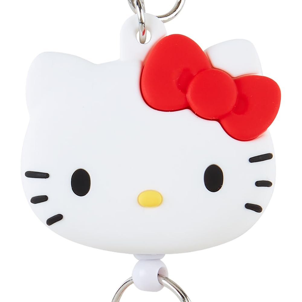 Sanrio Hello Kitty Retractable Keychain Key Mascot x x Character Item 168645 Face-Shaped (13 4.9 1.8 cm) No.