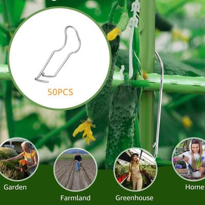 50 Pieces Climbing Pipe Support Fixing Tool Vine Trellis Clips Clamps Plant Cages Connector