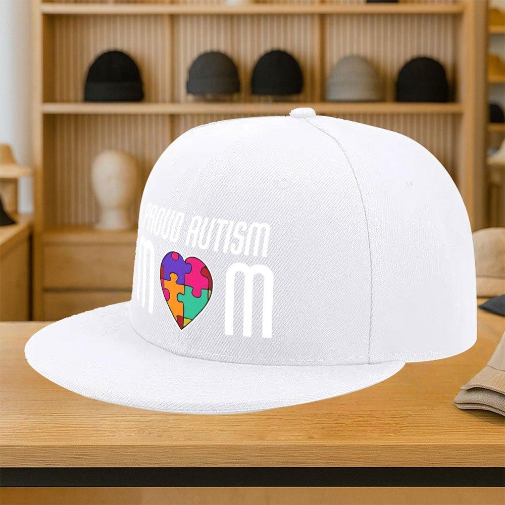 Proud Autism Mom Puzzle Heart Graphic Baseball Cap Polyester Snapback Adjustable Adult Hat Casual