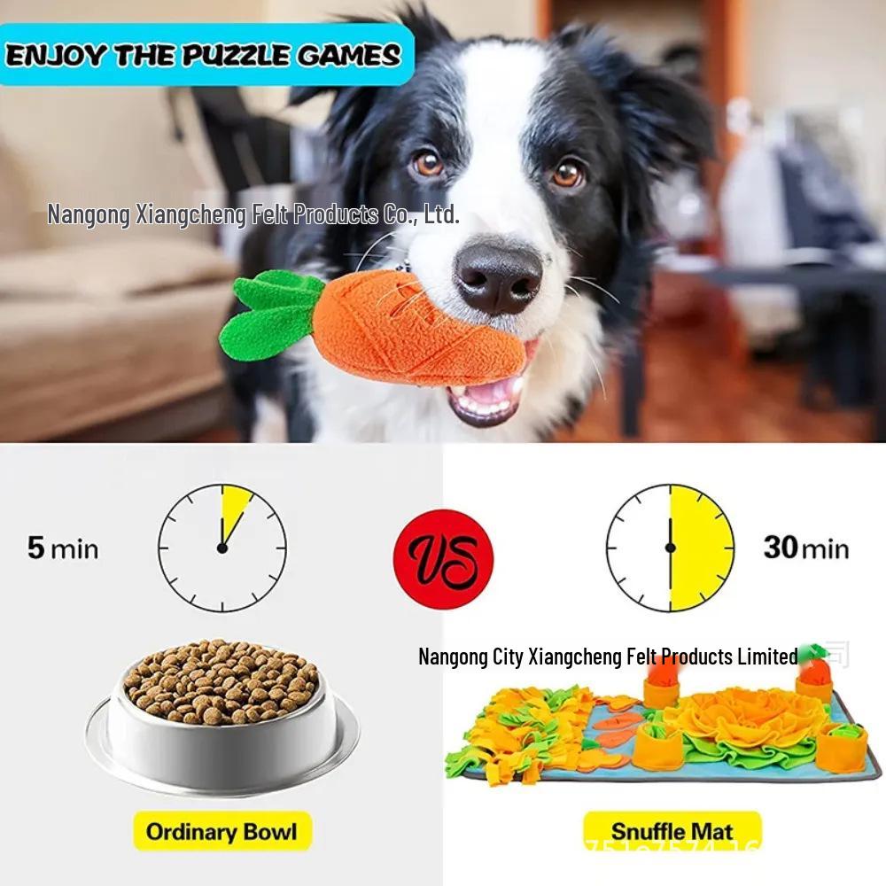 Dog Foraging Sniffing Mat: Puppy Puzzle & Slow Feeding Blanket Toy for Treasure Hunt