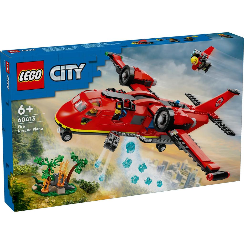 LEGO City Fire Rescue Plane Toy Present Birthday Block Educational Christmas Boys Girls Children 6 Years Old 7 Years Old 8 Years Old 9 Years Old