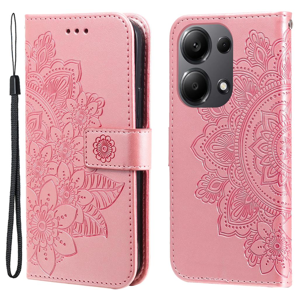 For Xiaomi Redmi Note 14S 4G/Note 13 Pro 4G/Poco M6 Pro 4G Case Floral Pattern PU Leather Wallet Stand Phone Cover