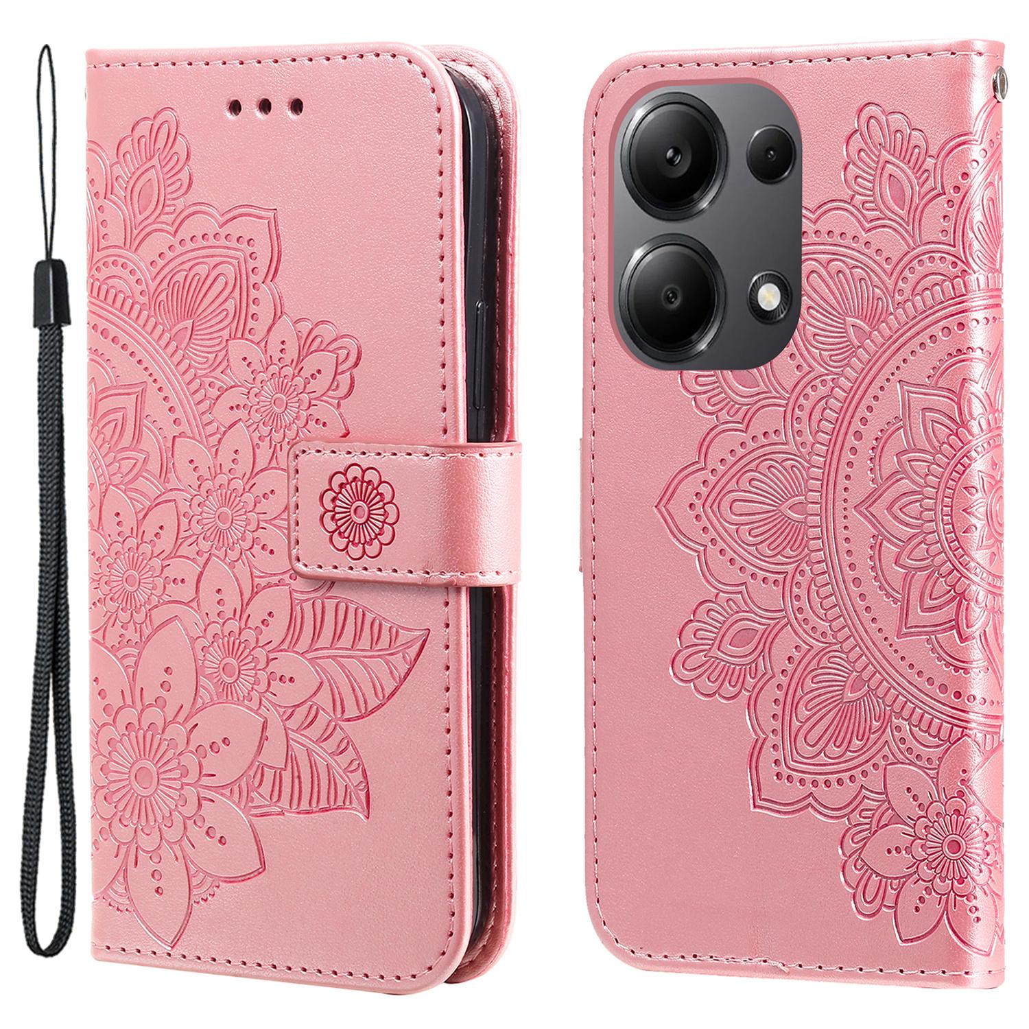 

For Xiaomi Redmi Note 14S 4G/Note 13 Pro 4G/Poco M6 Pro 4G Case Floral Pattern PU Leather Wallet Stand Phone Cover E