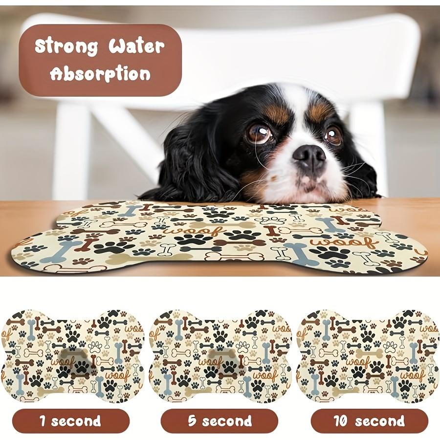 Bone-Shaped Pet Mat Feeding Mat Diatom Mud Carpet Cute Cartoon Floor Mat Waterproof And Dirt-Resistant Home Decoration