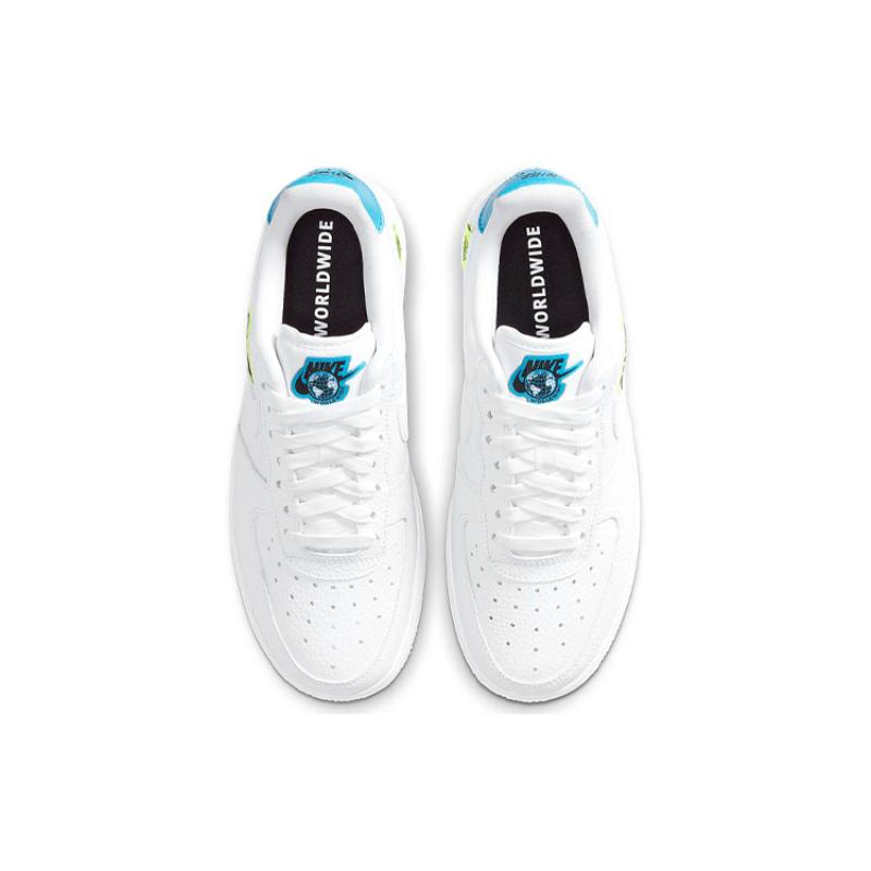 Nike Air Force 1 Low '07 Worldwide Pack White Blue Volt Women's Sneakers CT1414-101