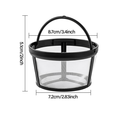 1 Pack Reusable Coffee Filters, 4-8 Cups, Coffee Filter Basket, Universal Coffee Filter Replacement, Safety Nylon Mesh, Reusable Coffee Filter for Mr.