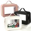 Transparent PU Mahjong Tool Box - Portable Travel Entertainment Storage Bag