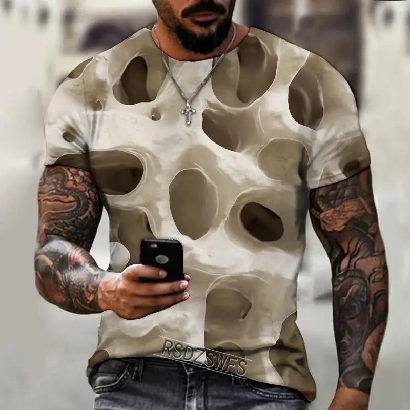Brand Men's Summer Short Sleeve Three-dimensional Pattern 3d Printing Men's T-shirt Trendy Streetwear HD